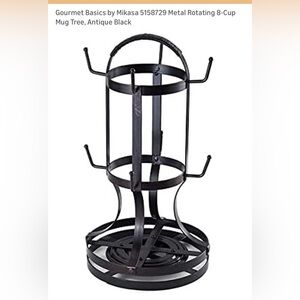 Mikasa Black Metal Rotating Mug tree-8 mugs